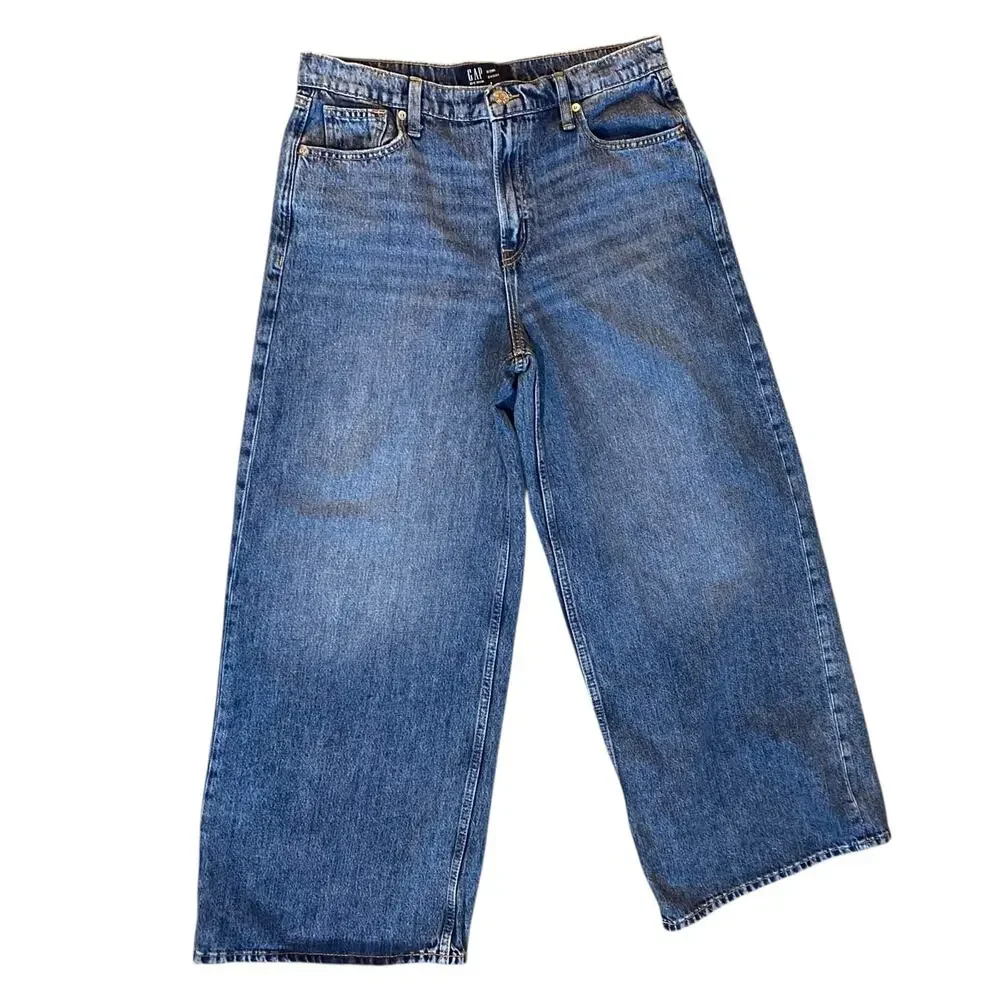 Gap Baggy Dani Jeans US 8/29 Regular Blue Dark Wash Denim Relaxed Fit NWOT 2025